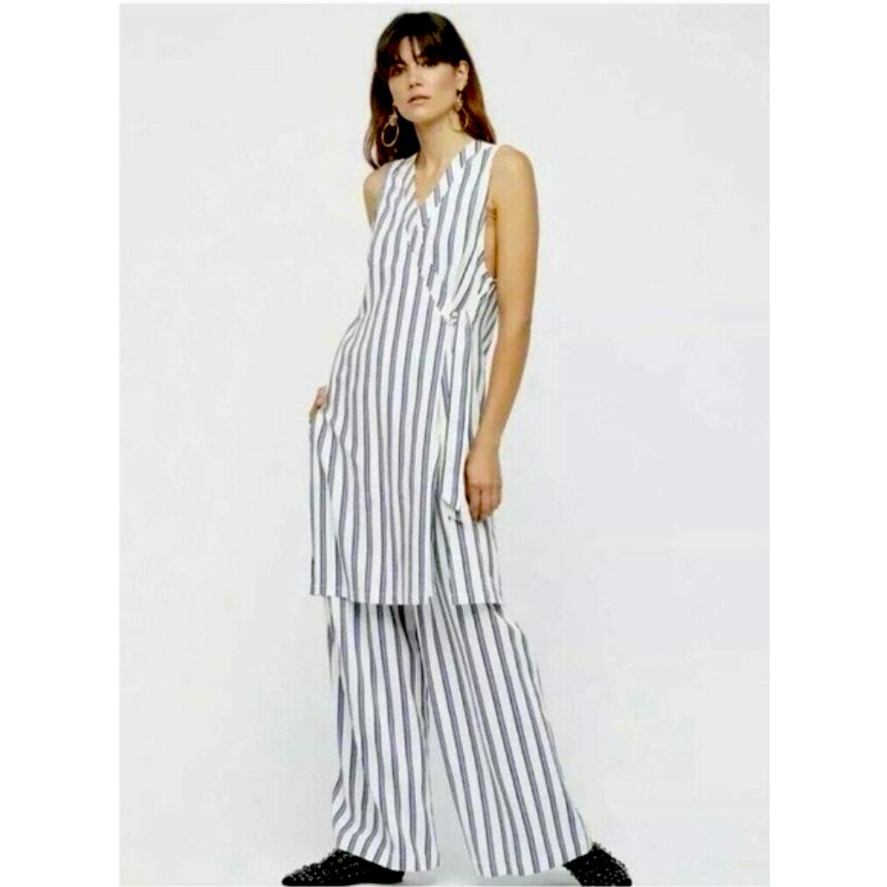 Free People Tuxedo Stripe Top and Pants Set Size S